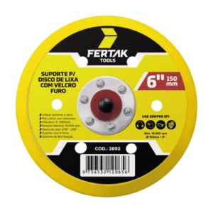 DISCO BORRACHA C/ VELCRO 6″ 150MM FERTAK 2892