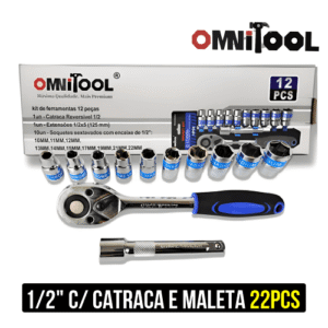CHAVE JOGO SOQUETE 1/2″ C/ CATRACA 12PCS OMNITOOL