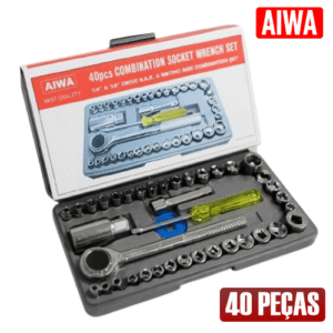 CHAVE JOGO SOQUETE 1/4″ C/ CATRACA C/40PCS AIWA