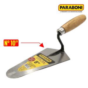 COLHER PEDREIRO CANTO RETO 10″ CB MAD PARABONI