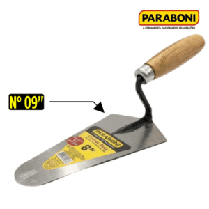 COLHER PEDREIRO CANTO RETO 09″ CB MAD PARABONI