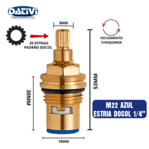 DATIVI REPARO TORN M22 AZUL ESTRIA DOCOL 1/4″ 67666