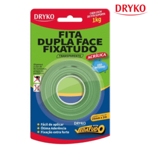 FITA DUPLA FACE ACRIL 1KG 25MM X 2MTS DRYKO