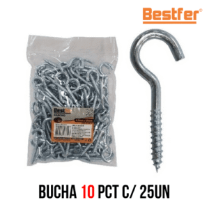 GANCHO ZINC PARA BUCHA 10 PCT C/ 25UN BESTFER BFH2182