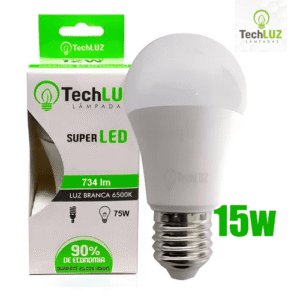 LAMPADA LED BULB 15W BIV 6500K TECHLUZ