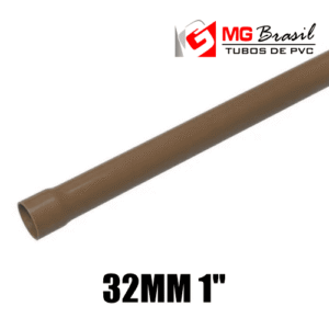 TUBO MGBRASIL MARROM 32MM 1″ BARRA 6MT