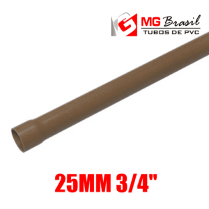 TUBO MGBRASIL MARROM 25MM 3/4″ BARRA 6MT