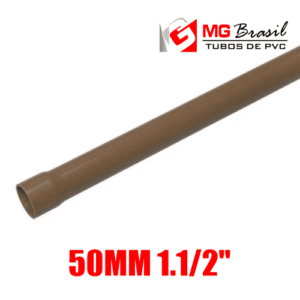 TUBO MGBRASIL MARROM 50MM 1.1/2″ BARRA 6MT