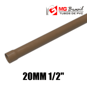 TUBO MGBRASIL MARROM 20MM 1/2″ BARRA 6MT